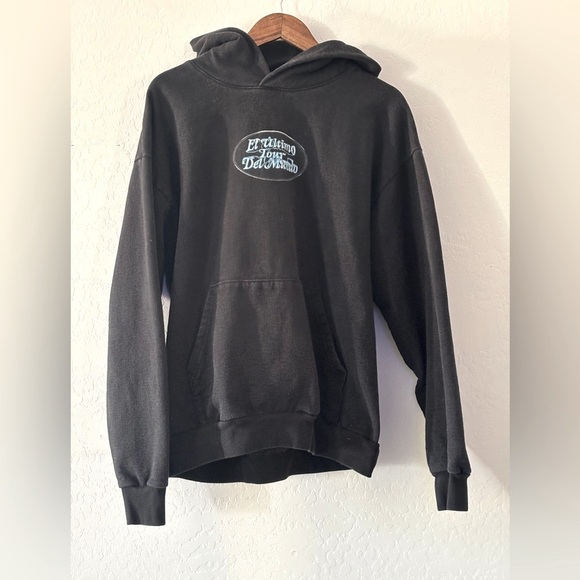Bad Bunny El Último Tour Del Mundo Black Hoodie with Blue Graphic - Picture 1 of 6